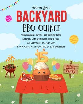 Backyard BBQ Quince invitation