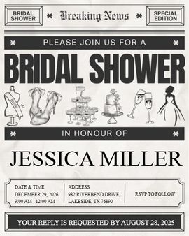 black & white invitation