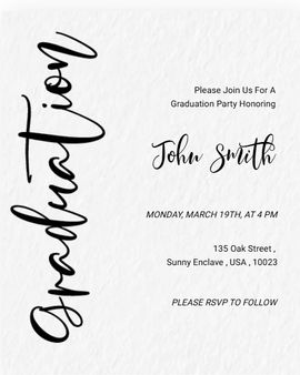 black & white invitation