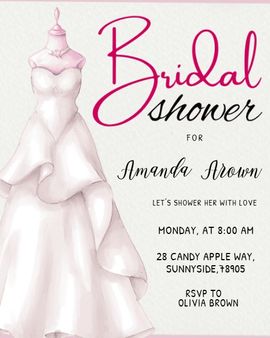 bridal gown invitation
