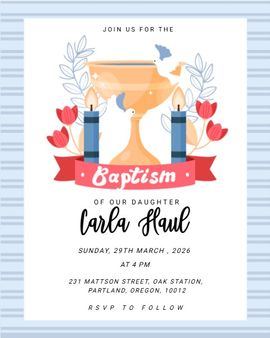 candle flowers invitation