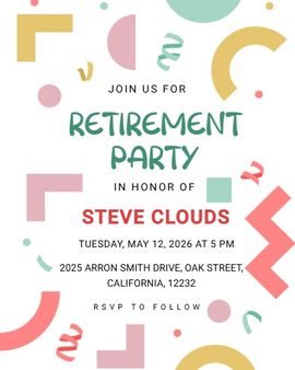 colorful shapes invitation