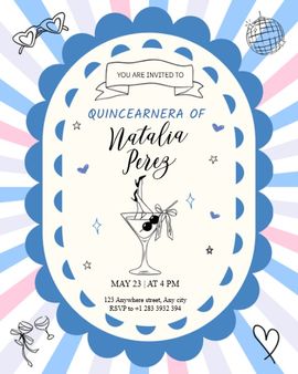 Elegant Blue Quince invitation
