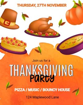 Fall Leaves Feast invitation