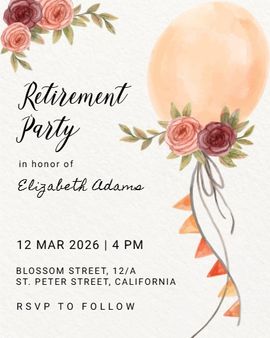 floral balloons invitation
