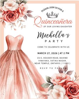 floral gown invitation