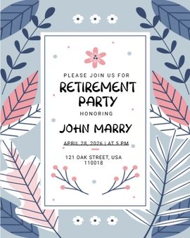 Floral leaves invitation