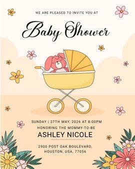 flower trolly invitation