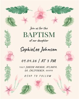 flowers leave invitation