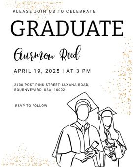 golden confetti invitation