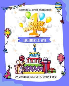 Little One Turns One invitation
