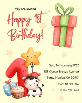 Moo Moo One invitation