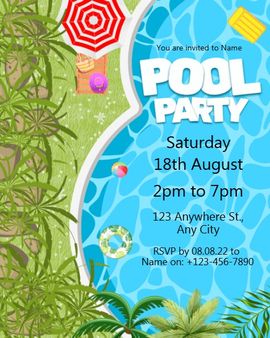 Palm Shade Splash invitation