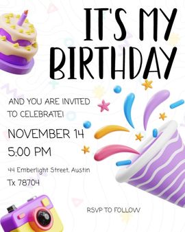 Party Pop Birthday invitation