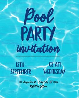Pool Party Invite invitation