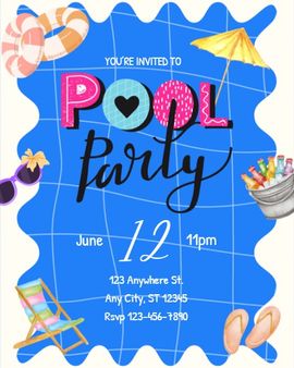 Poolside Sips Night invitation