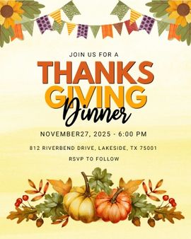 Pumpkin Patch Dinner invitation