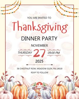 Pumpkins And Pies invitation