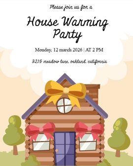 ribbon home invitation