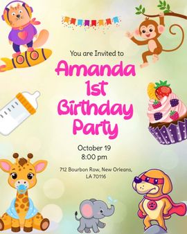 Tiny Zoo Celebration invitation