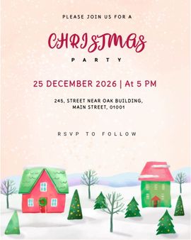 tree snow invitation