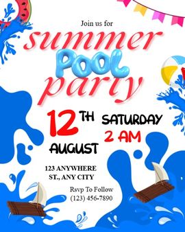 Waves And Floaties invitation