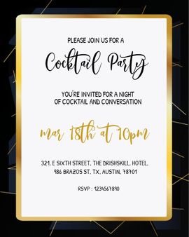 black golden invitation