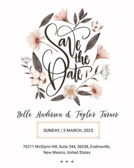 floral typograpy invitation