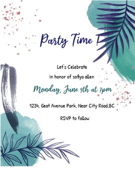 green blue invitation