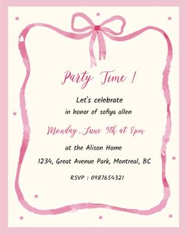 Pink Ribbon invitation