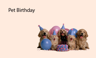 pet birthday group greeting cards