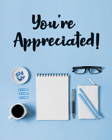 Subtle Desk online Employee Appreciation Card