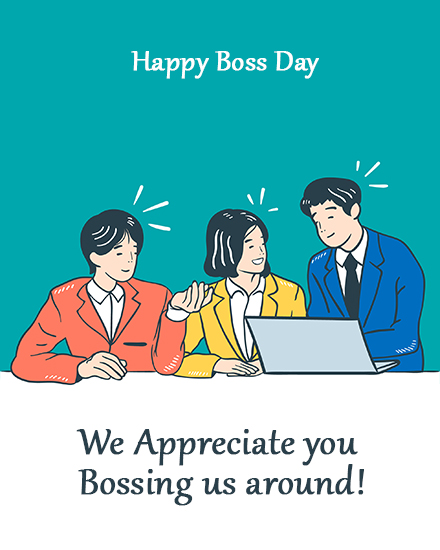 Around Us online Boss Day Card