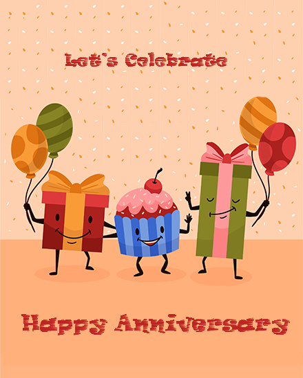 Lets Celebrate online Work Anniversary Card