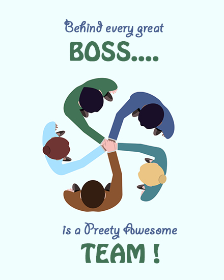 Awesome Team online Boss Day Card