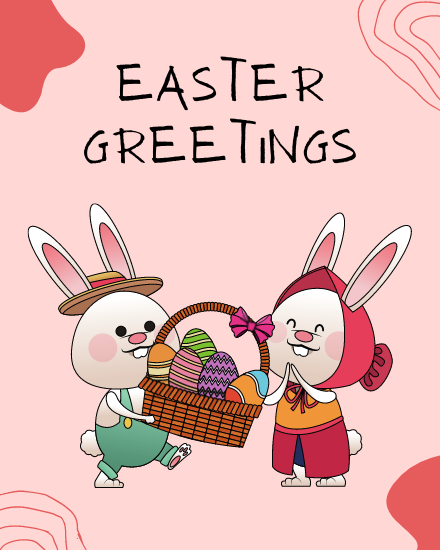 Two Bunny online Easter Card