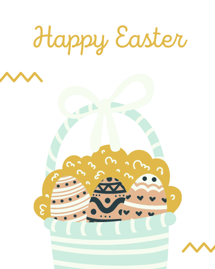 Egg Basket online Easter Card