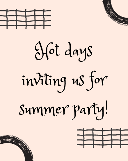 Hot Days online Group Party Card