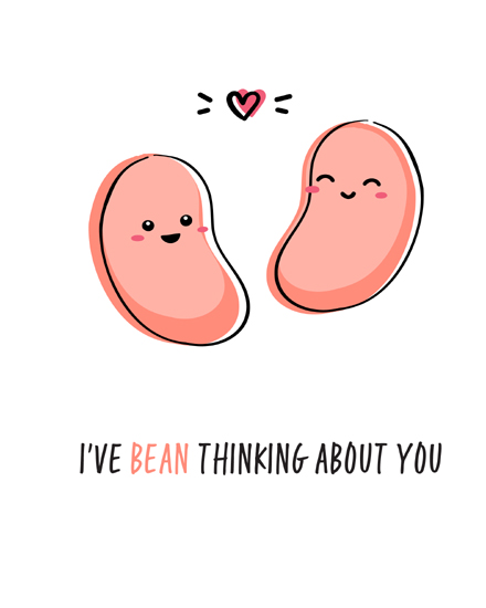 Bean  Character online Friendship Card