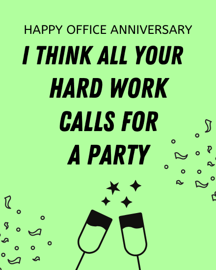 A Party online Work Anniversary Card