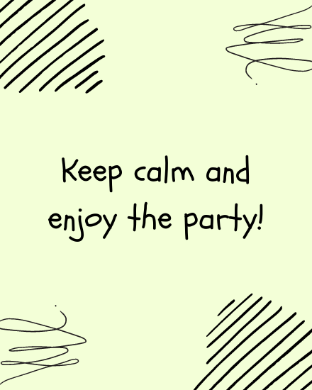 Keep Calm online Group Party Card