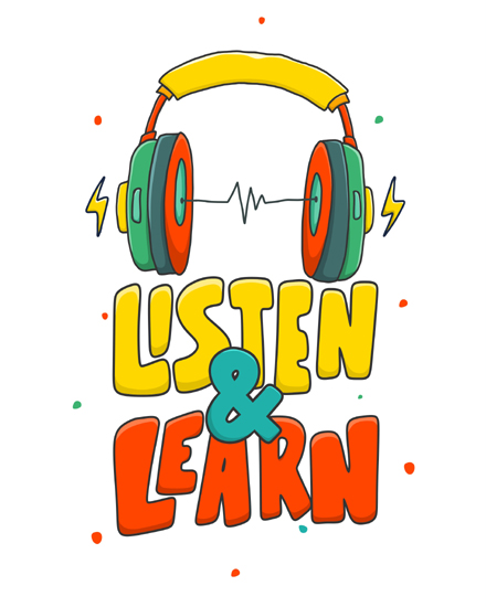 Listen & Learn online Motivation & Inspiration Card