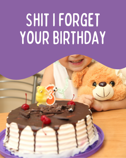 Shit online Belated Birthday Card