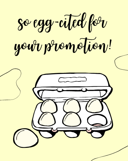 Egg Cited online Job Promotion Card