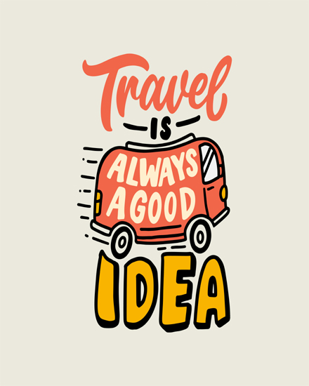 Travelling Quote online Motivation & Inspiration Card