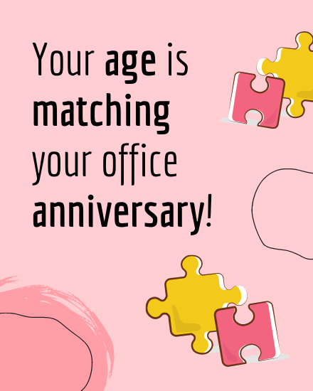 Matching Age online Work Anniversary Card
