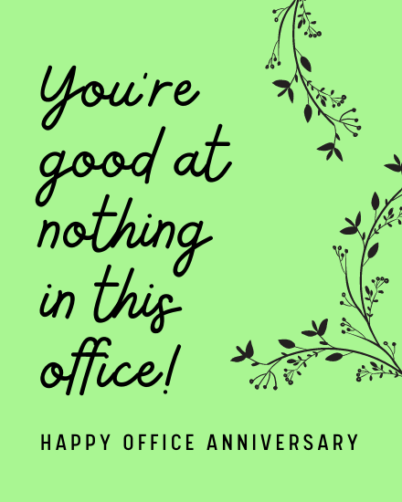 Good At Nothing online Work Anniversary Card