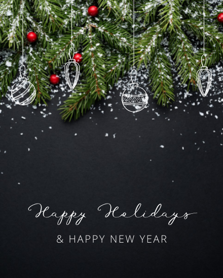 Black Background online Happy Holiday Card