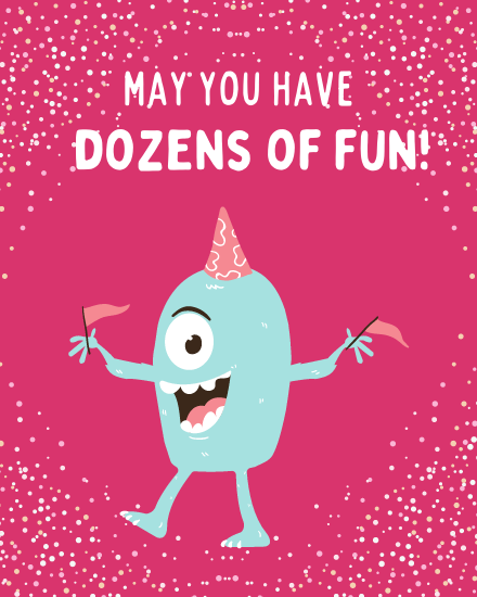 Dozens Of Fun online Kids Birthday Card