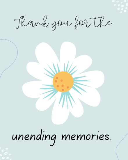 Unending Memories online Funny Thank You Card